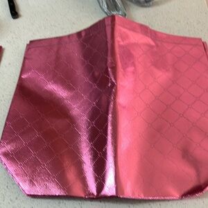 Joy Mangano 3 metallic pink totes and one wine bags never‎ used